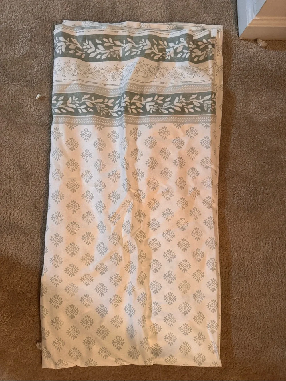 Green and White Decorative Cotton Panel
